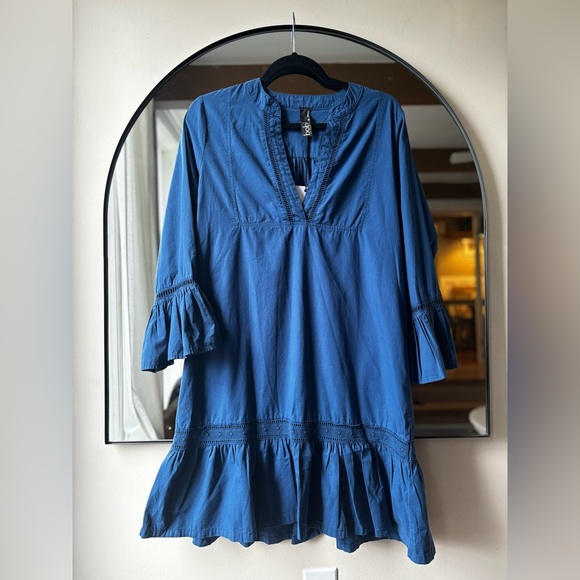 BOBI USA| cotton midi dress in Naval blue | size small - Picture 7 of 9